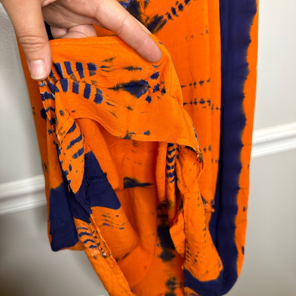 Olivaceous Orange tie dye strappy coverup dress - Picture 4 of 7